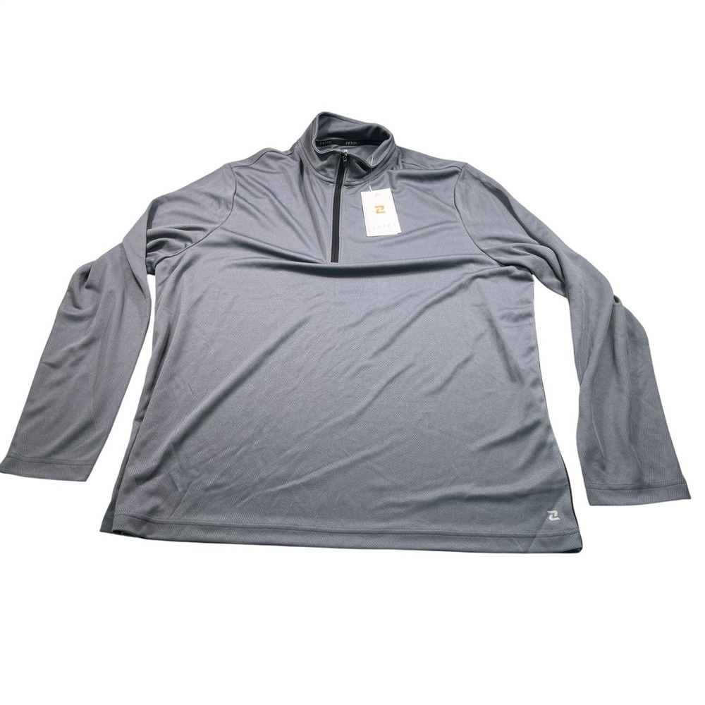 Zelos Mens XL Quarter Zip Pullover NWT Gray Performance Golf Athletic Shirt